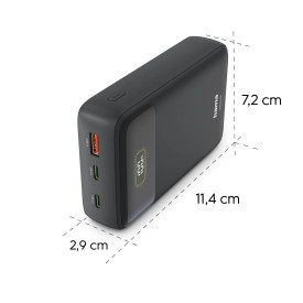 Външна батерия HAMA PD20-W20 201780, 20000 mAh, 2x USB-C, 1x USB-A, Fast Charging