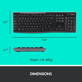 Комплект клавиатура и мишка Logitech MK270, Black