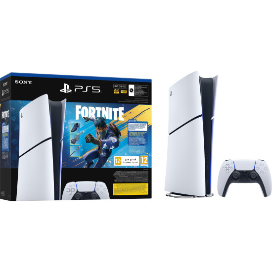 Конзола PlayStation 5 Slim, 825GB - Digital Edition + Fortnite Flowering Chaos