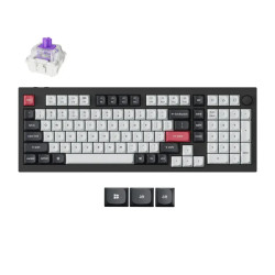Безжична клавиатура Keychron Q5 HE QMK Carbon Black, Gateron Double-Rail Magnetic Nebula суичове, RGB