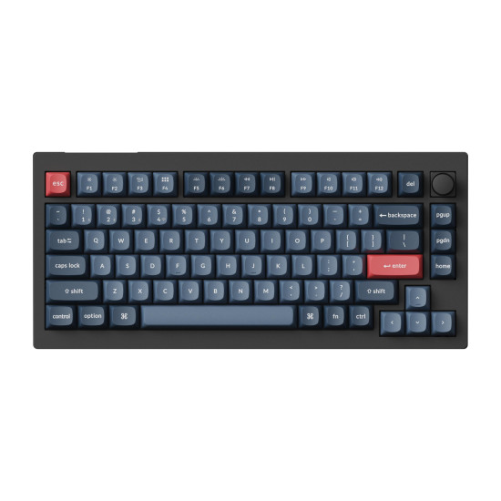 Безжична клавиатура Keychron V1 MAX QMK 75%, Carbon Black, Gateron Jupiter Brown суичове, RGB