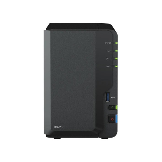 NAS устройство Synology DS223, 2-bay, Realtek RTD1619B, 2GB, USB3.2