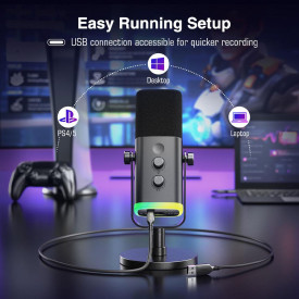Микрофон FIFINE AM8, RGB, XLR/USB, Black