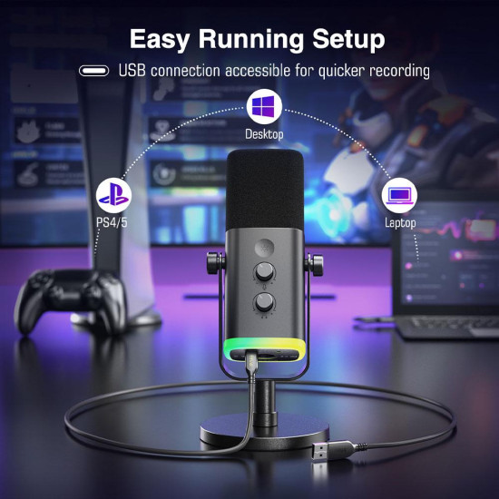 Микрофон FIFINE AM8, RGB, XLR/USB, Black