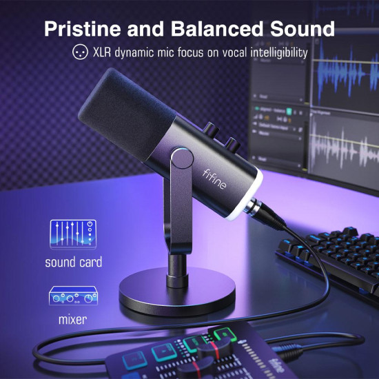 Микрофон FIFINE AM8, RGB, XLR/USB, Black