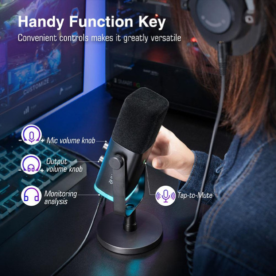 Микрофон FIFINE AM8, RGB, XLR/USB, Black