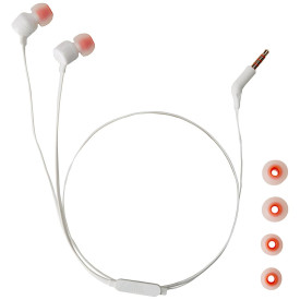 Слушалки JBL T110, In Ear, White