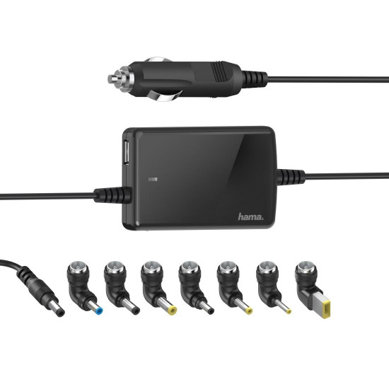 Универсално зарядно за лаптоп HAMA Car Charger, 12-15V In - 15-19V Out, 70W, 200008