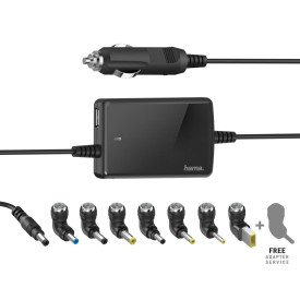 Универсално зарядно за лаптоп HAMA Car Charger, 12-15V In - 15-19V Out, 70W, 200008
