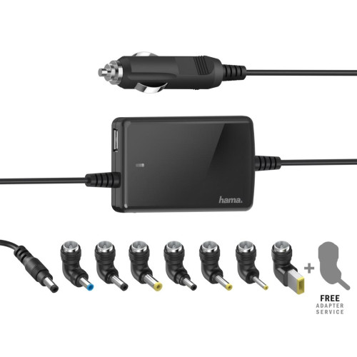 Универсално зарядно за лаптоп HAMA Car Charger, 12-15V In - 15-19V Out, 70W, 200008