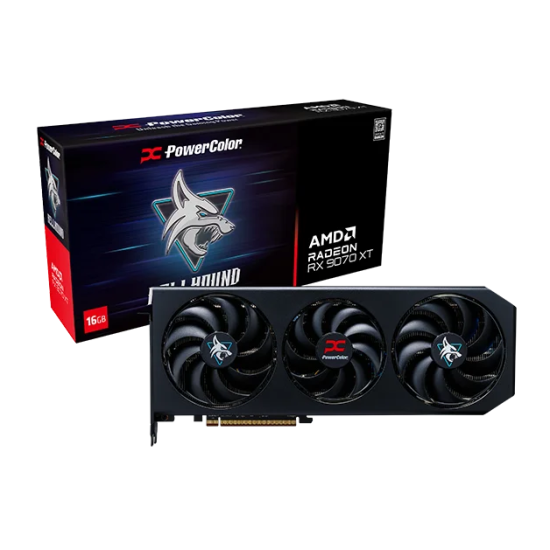 Видеокарта PowerColor Radeon RX 9070 XT Hellhound, 16GB GDDR6, 256-bit, 1xHDMI, 3xDP