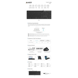 Клавиатура A4Tech Fstyler FX72, кирилизирана, Black
