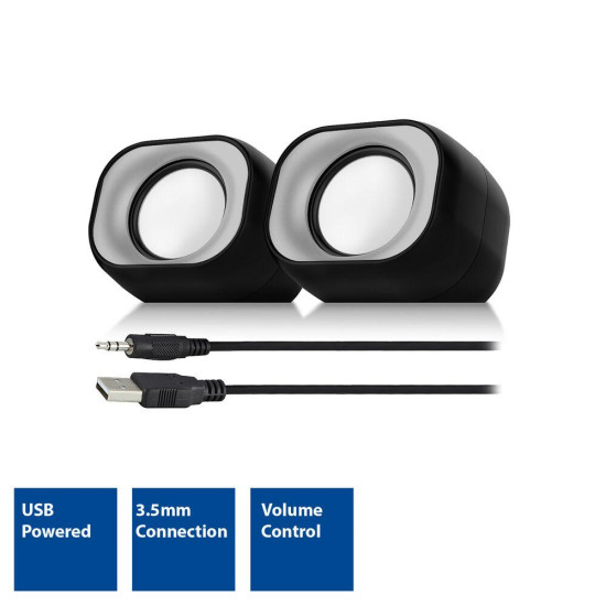 Тонколони ACT Eminent 2.0, USB, 6W, 3.5mm, Black