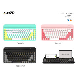 Безжична клавиатура A4Tech Fstyler FBK30, стойка за телефон, кирилизирана, Pink