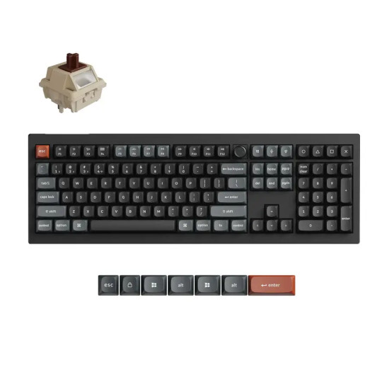Безжична клавиатура Keychron V6 Ultra 8K, Silk POM Brown Switch