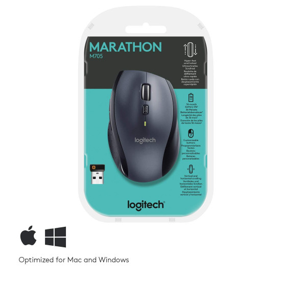 Безжична мишка LOGITECH M705, Marathon/Black