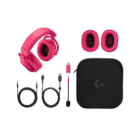Безжични слушалки Logitech PRO X 2, USB, Magenta