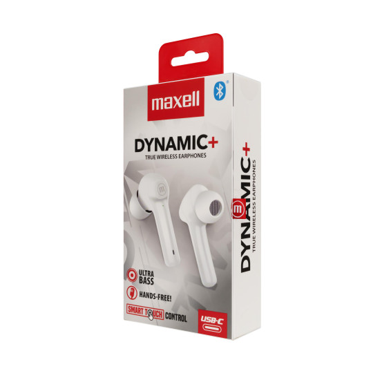 Безжични слушалки MAXELL Dynamic True Wireless, White