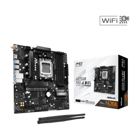 Дънна платка ASRock A620AM PRO-A WIFI, mATX, AM5, 4x DDR5, PCIe 4.0, Wi-Fi 6E