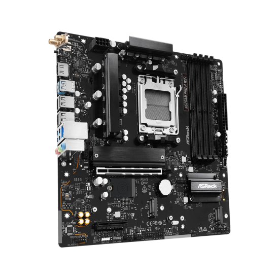 Дънна платка ASRock A620AM PRO-A WIFI, mATX, AM5, 4x DDR5, PCIe 4.0, Wi-Fi 6E