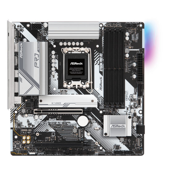 Дънна платка ASRock B760M Pro RS, LGA1700, mATX, 4x DDR5, PCIe 5.0, USB Type-C