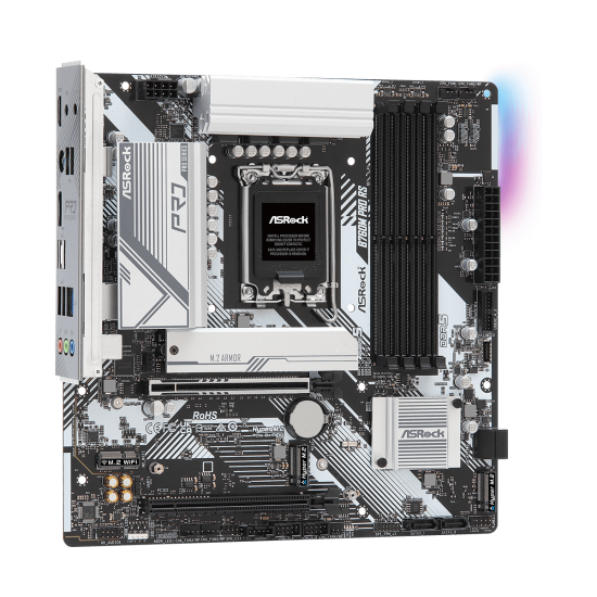 Дънна платка ASRock B760M Pro RS, LGA1700, mATX, 4x DDR5, PCIe 5.0, USB Type-C