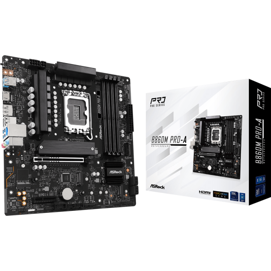 Дънна платка ASRock B860M PRO-A, mATX, LGA1851, DDR5, PCIe 5.0, USB Type-C