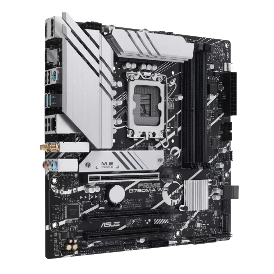 Дънна платка ASUS PRIME B760M-A WIFI, mATX, LGA1700, 4x DDR5, PCIe 4.0
