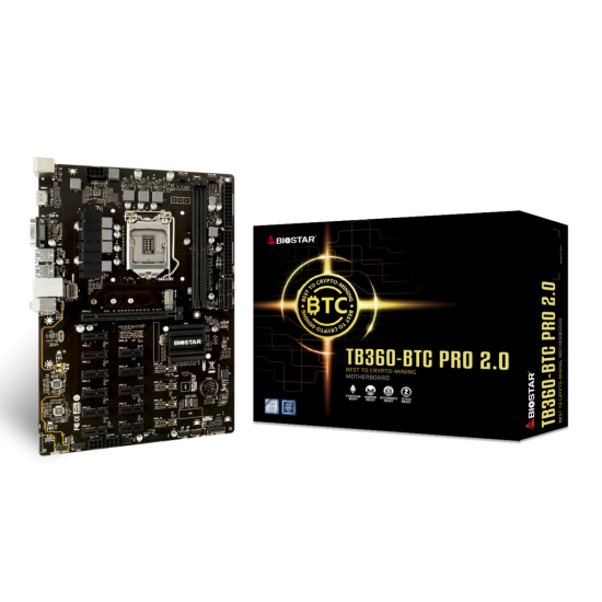Дънна платка BIOSTAR TB360-BTC PRO 2.0, ATX,  LGA1151, DDR4