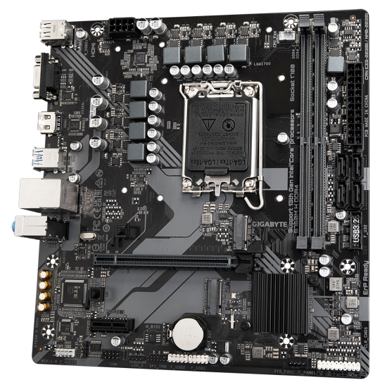Дънна платка GIGABYTE B760M, Socket LGA1700, mATX, 2x DDR4, PCIe 4.0