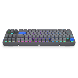 Безжична клавиатура Endorfy Thock Wireless V2 TKL, PBT, Endorfy Yellow switch, US Layout, RGB, Gray
