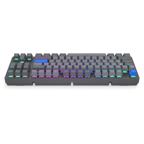 Безжична клавиатура Endorfy Thock Wireless V2 TKL, PBT, Endorfy Yellow switch, US Layout, RGB, Gray