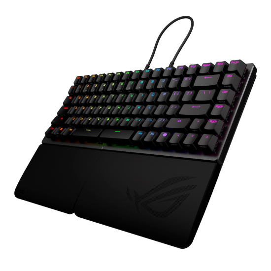 Безжична клавиатура ASUS ROG Falcata, 75%, ROG HFX V2 Magnetic Switch, RGB, 8000Hz, Black (90MP043H-BKUA20)