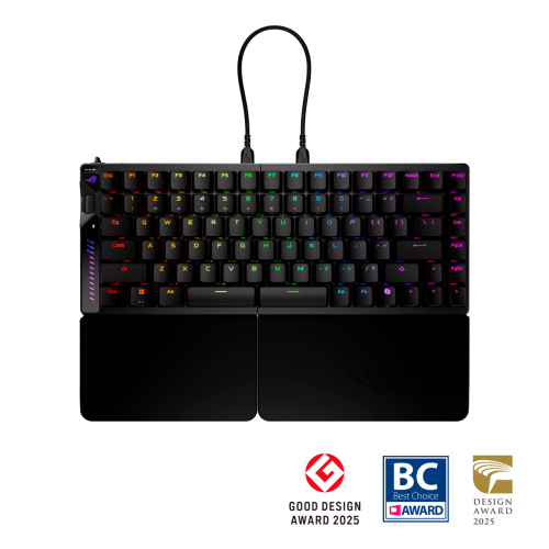 Безжична клавиатура ASUS ROG Falcata, 75%, ROG HFX V2 Magnetic Switch, RGB, 8000Hz, Black (90MP043H-BKUA20)