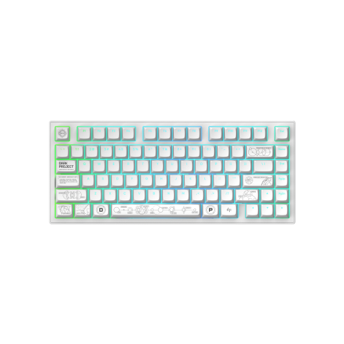 Безжична клавиатура Dark Project ALU81A Terra Nova, White, RGB
