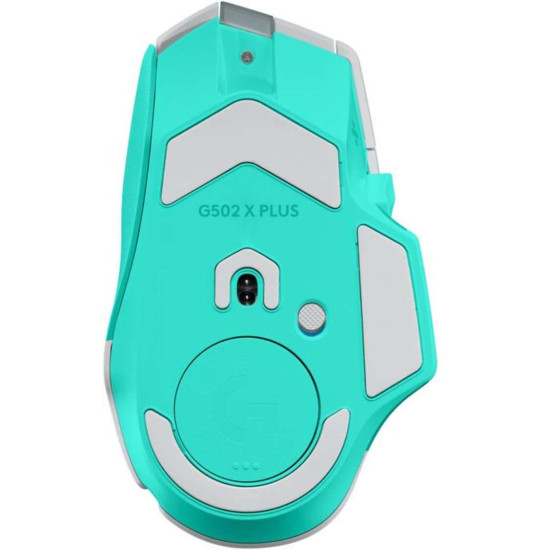 Безжична мишка Logitech G502 X Plus Lightspeed, 44000 DPI, 1000Hz, RGB, Mint (910-007819)