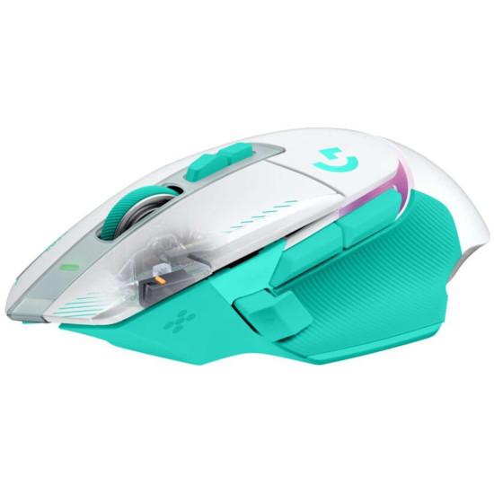 Безжична мишка Logitech G502 X Plus Lightspeed, 44000 DPI, 1000Hz, RGB, Mint (910-007819)
