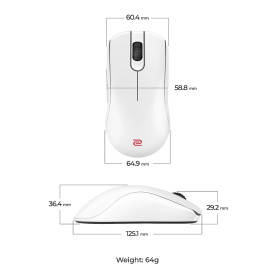 Безжична мишка ZOWIE FK2-DW 4K, White