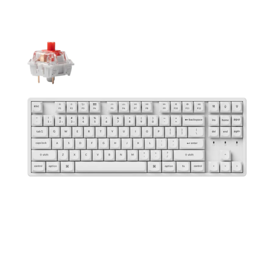 Безжична клавиатура Keychron K8 Pro, K Pro Red суичове, White, RGB