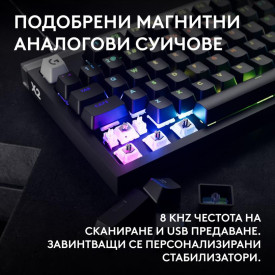 Клавиатура Logitech G Pro X2 Rapid TKL, Magnetic Analog Linear Switch, RGB, Black (920-014083)
