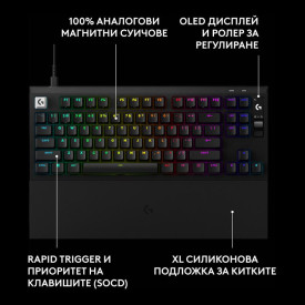 Клавиатура Logitech G Pro X2 Rapid TKL, Magnetic Analog Linear Switch, RGB, Black (920-014083)