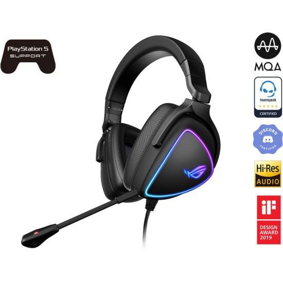 Слушалки ASUS ROG Delta S, USB-C, Aura Sync RGB, Black