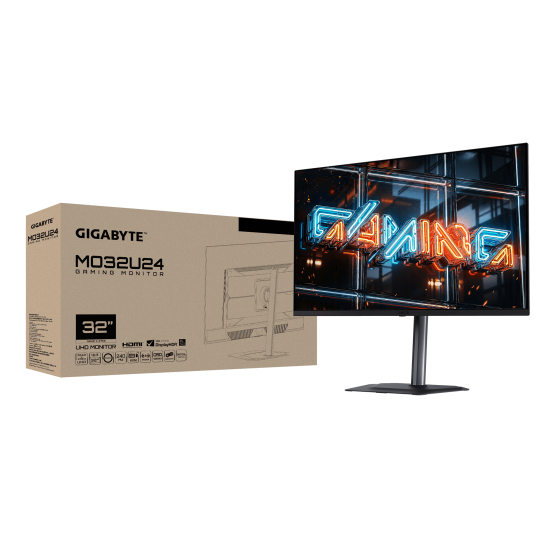 Монитор GIGABYTE MO32U24, 31.5 инча QD-OLED, 4K UHD (3840 x 2160), 240Hz, 0.03 ms
