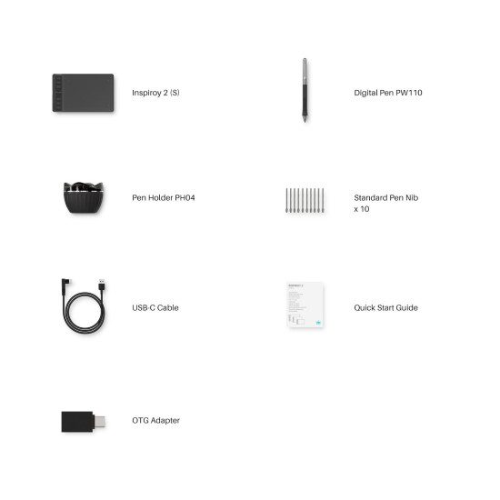 Графичен таблет HUION Inspiroy 2 S, 5080 LPI, Pink