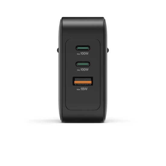 Зарядно HAMA, 100W, GaN, 2x USB-C, 1x USB-A, PD
