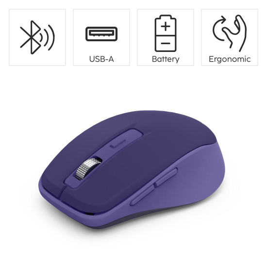 Безжична мишка HAMA WM-450, 2.4 GHz/Bluetooth, 7 бутона, Purple