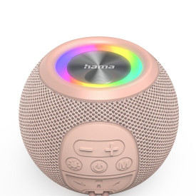 Преносима тонколона HAMA Ball Shape Speaker, 5 светлинни режима, 5W, Pink