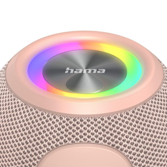 Преносима тонколона HAMA Ball Shape Speaker, 5 светлинни режима, 5W, Pink