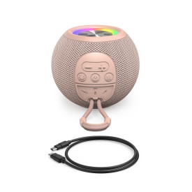 Преносима тонколона HAMA Ball Shape Speaker, 5 светлинни режима, 5W, Pink