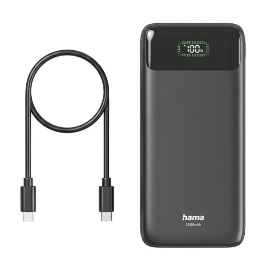 Външна батерия HAMA PD27-W65 201781, 27000 mAh, 2x USB-C, 1x USB-A, Fast Charging